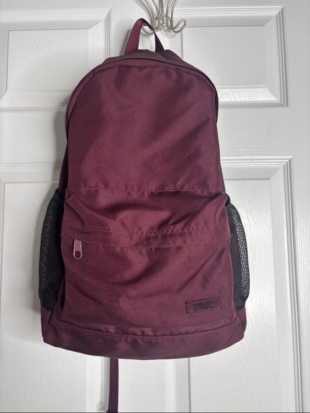 PINK Victoria's Secret Burgundy Backpack with Black Mesh Sides